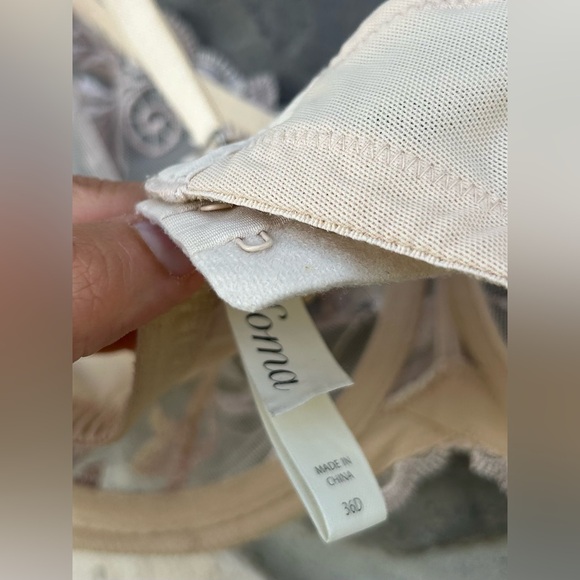 Soma Sensuous Lace Unlined Underwire Bra 36D Nude Lace Sheer Push Up Underwire - Picture 4 of 5